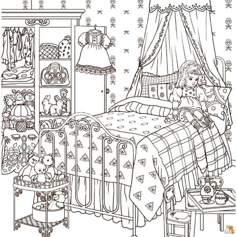 doll house coloring pages to print