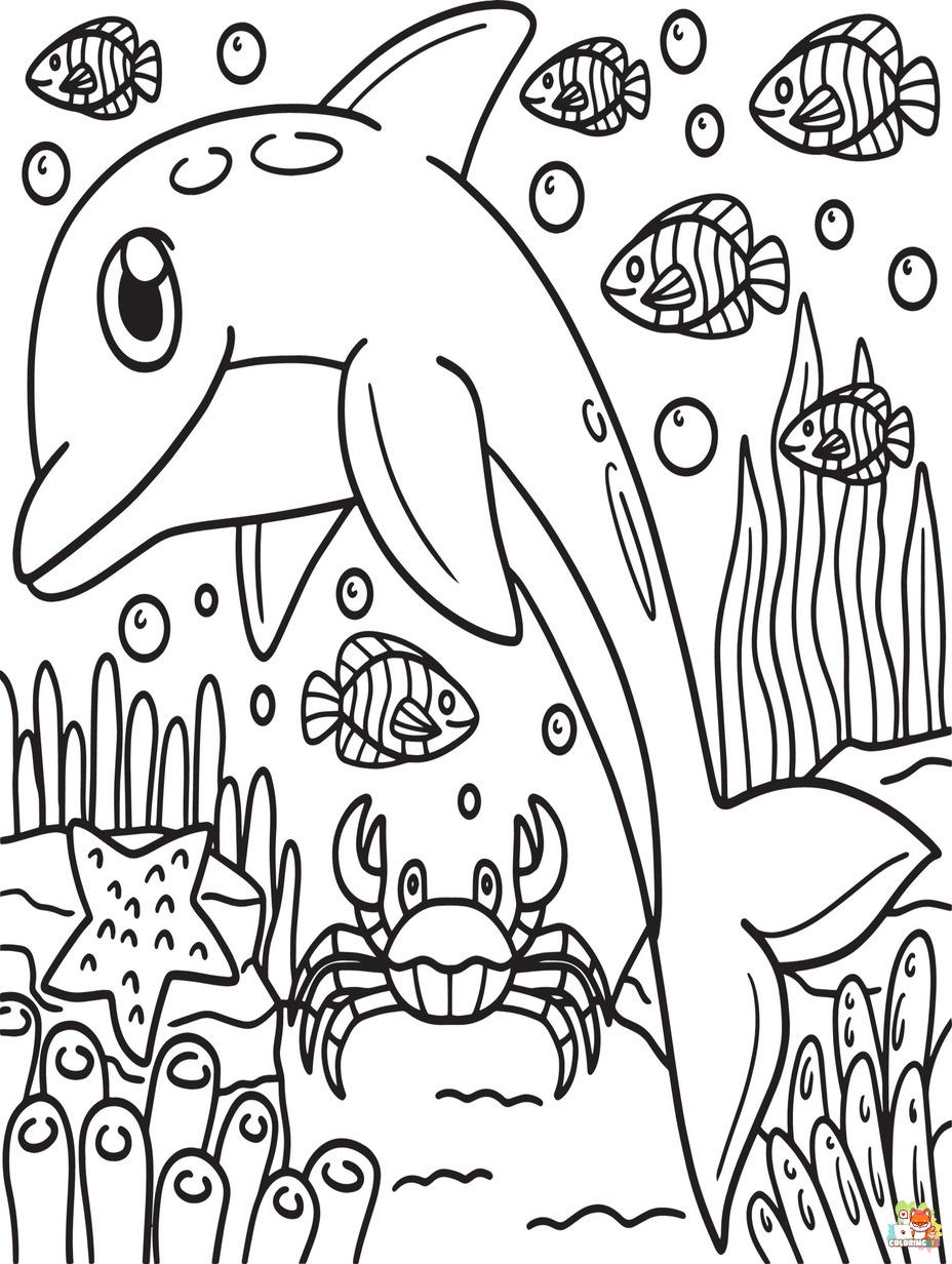 dolphins coloring pages to print