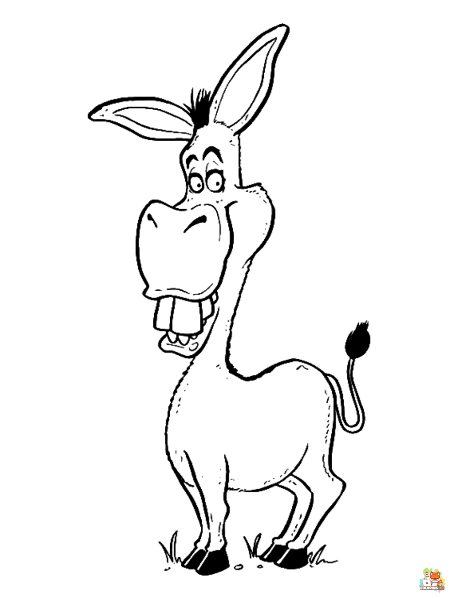 donkey coloring pages printable free