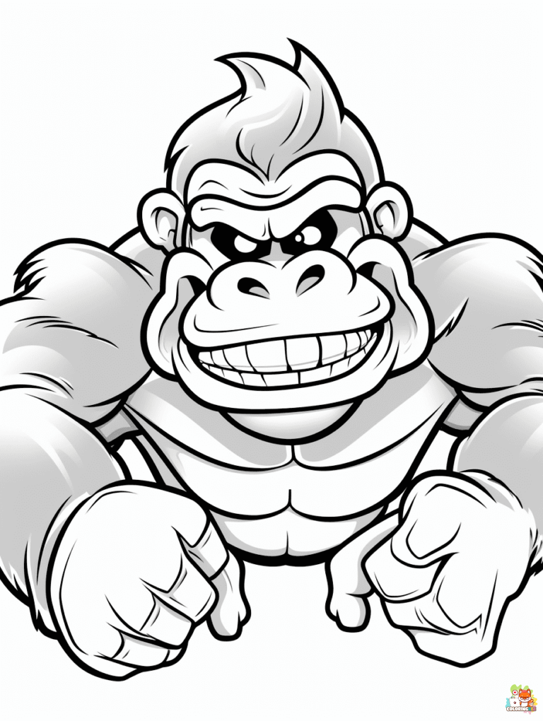 donkey kong coloring pages printable free