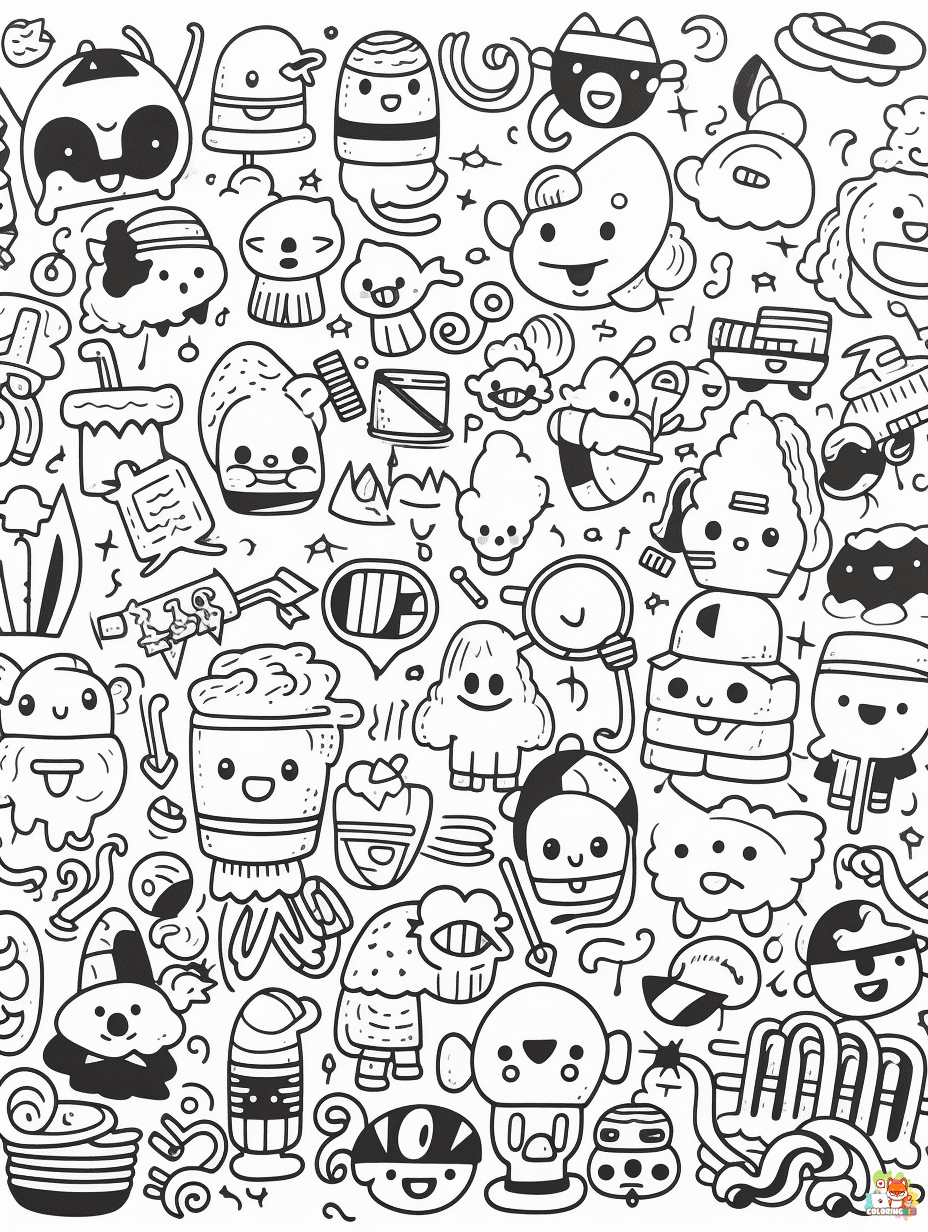 doodle coloring pages free