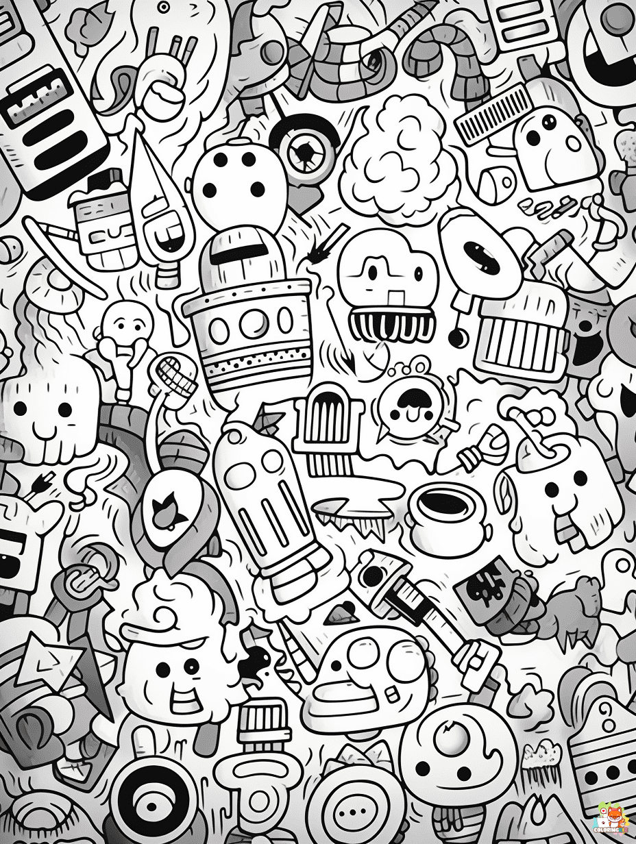 doodle coloring pages to print