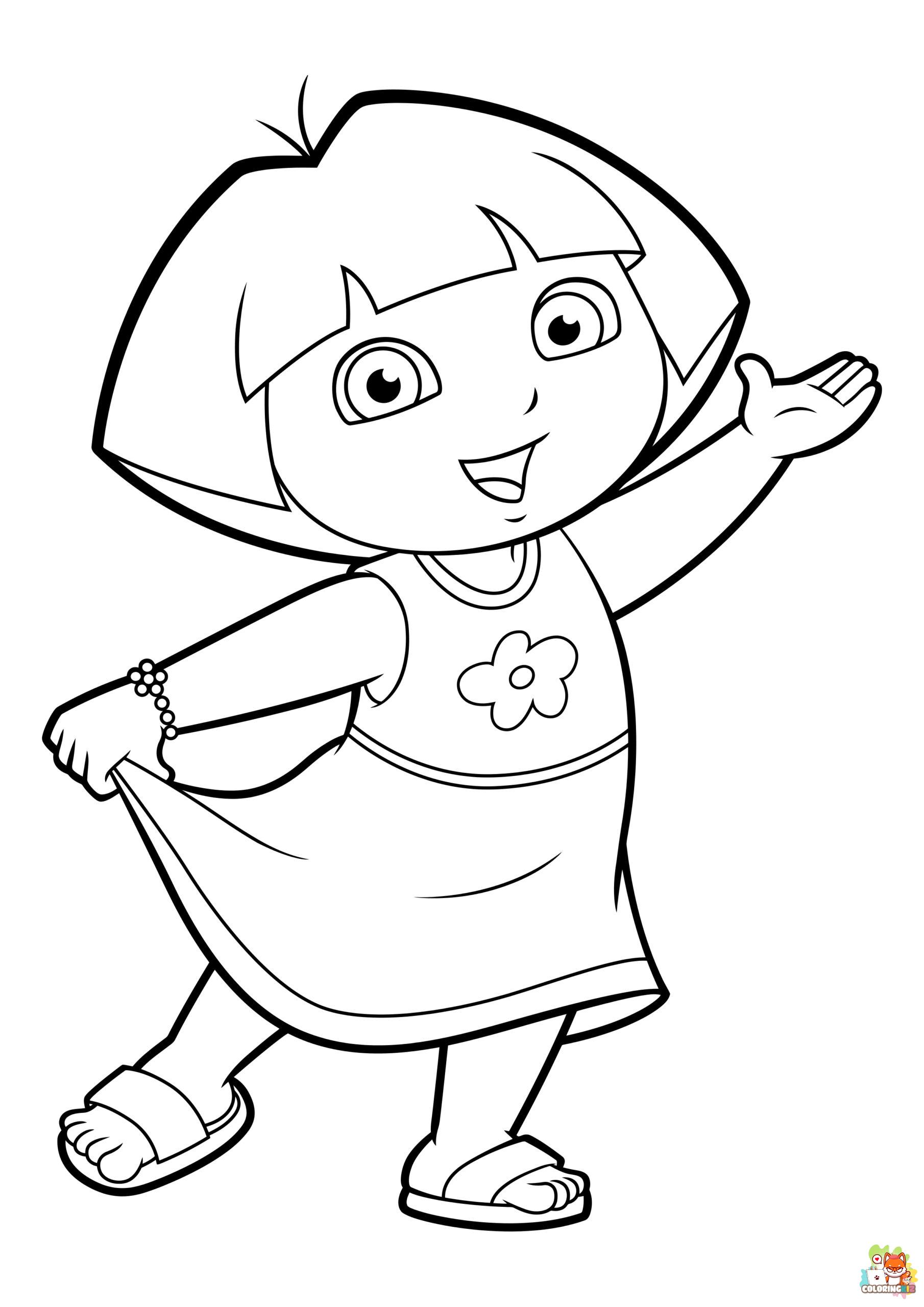 dora coloring pages 2