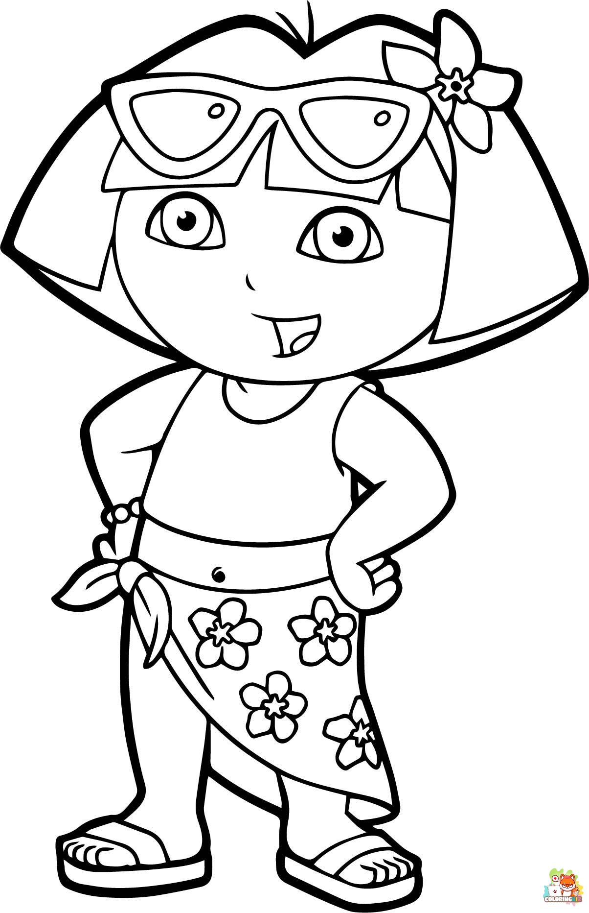 dora coloring pages printable free