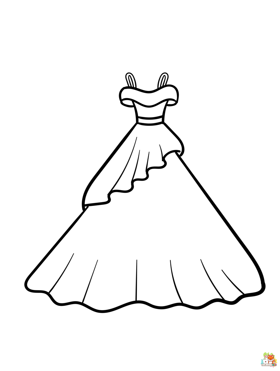 dress coloring pages printable free