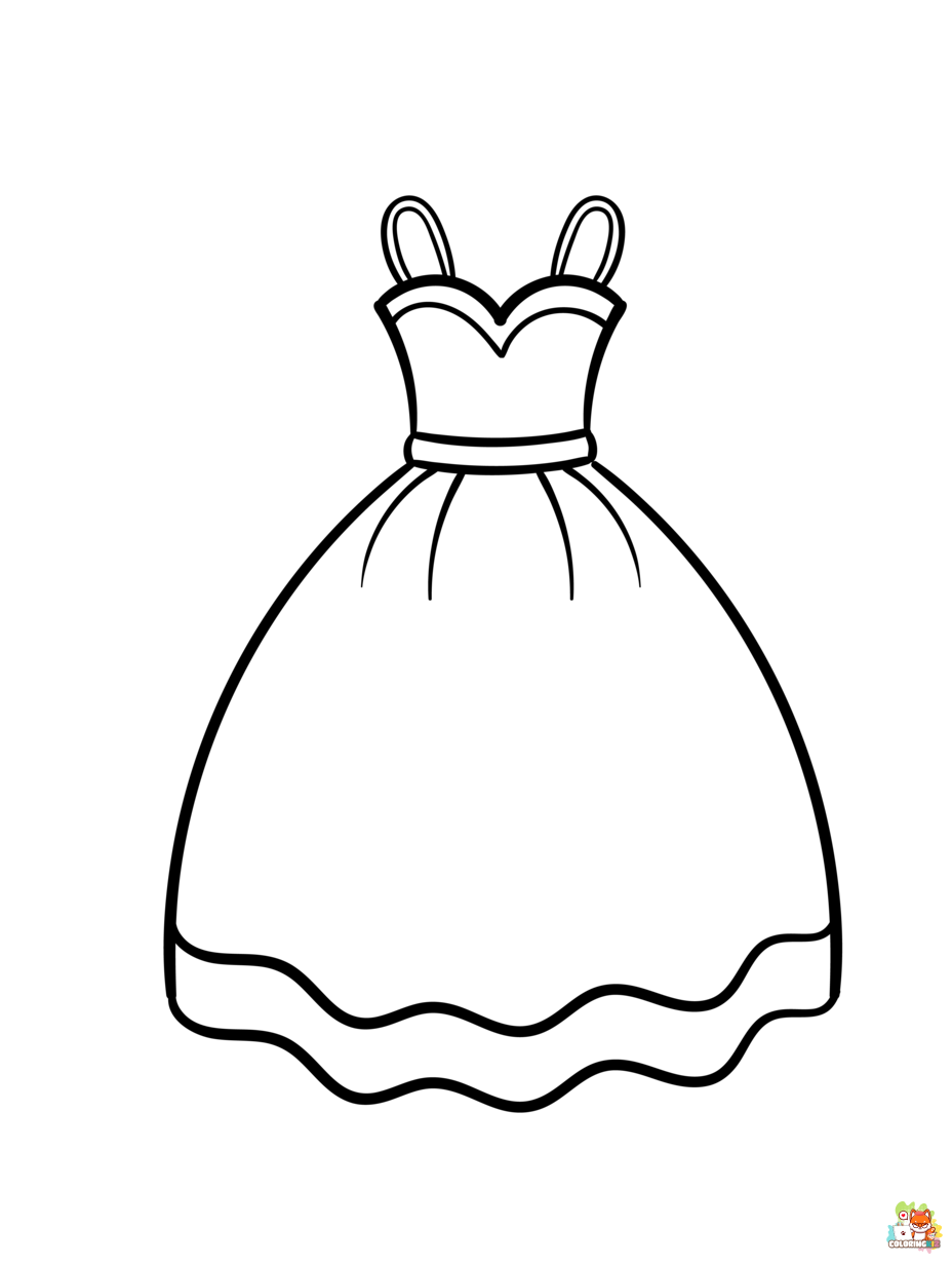 dress coloring pages to print