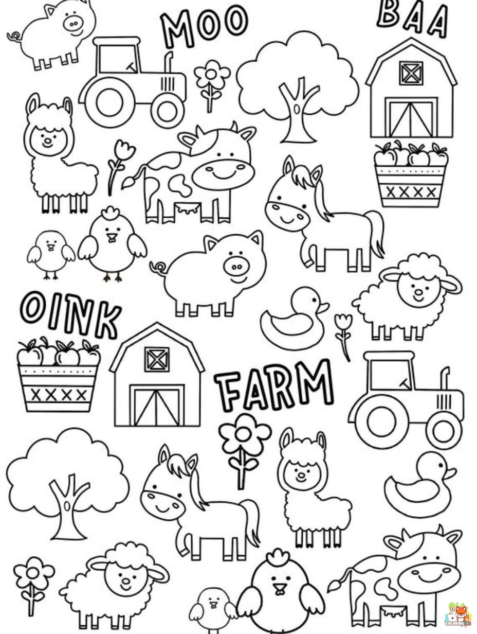 farm animal coloring pages printable free