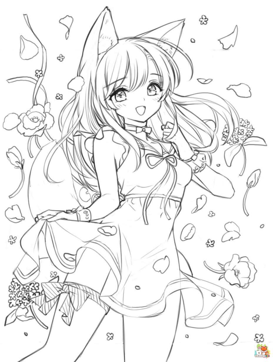 female anime coloring pages 4