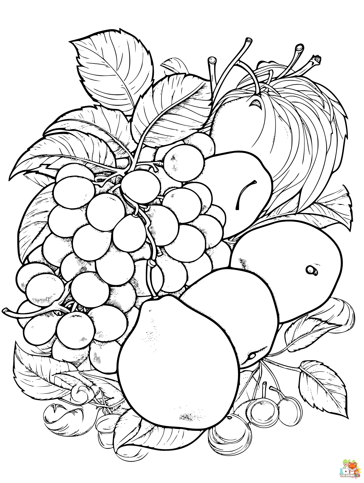 fruit coloring pages 1