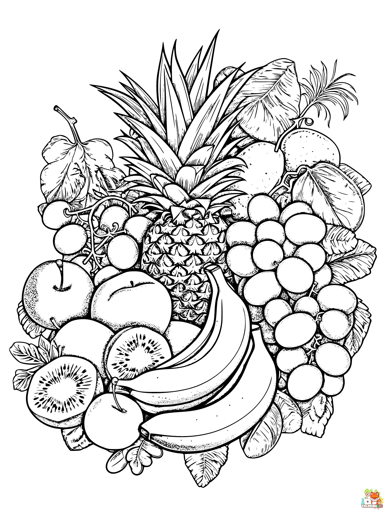 fruit coloring pages free