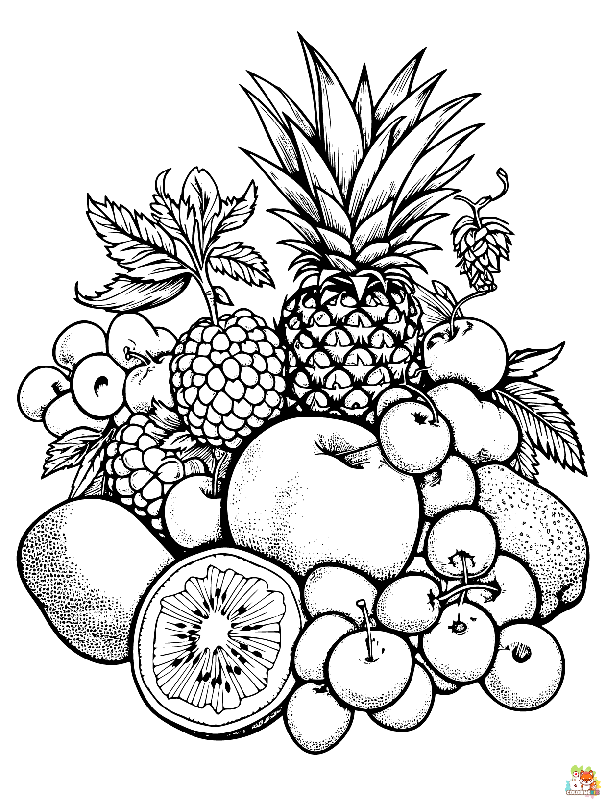 fruit coloring pages printable free
