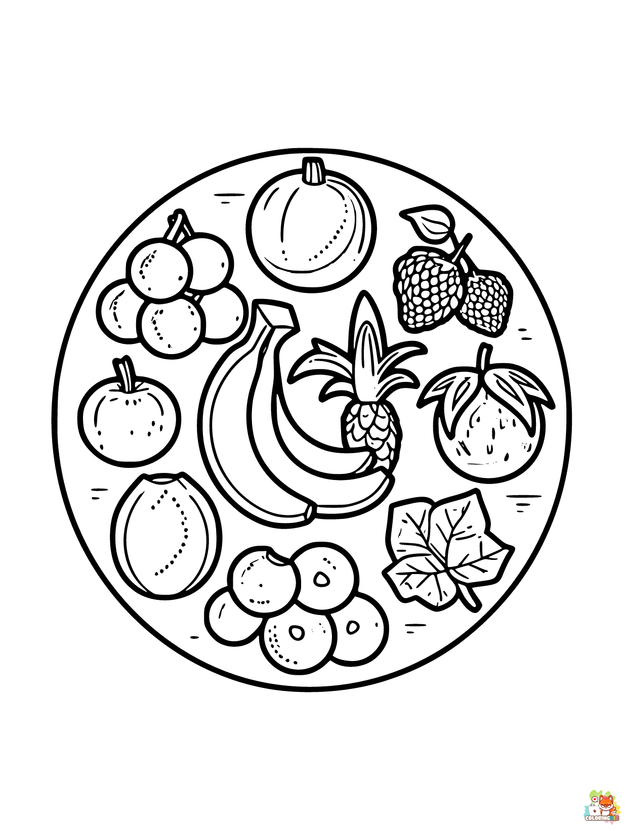 fruit coloring pages printable