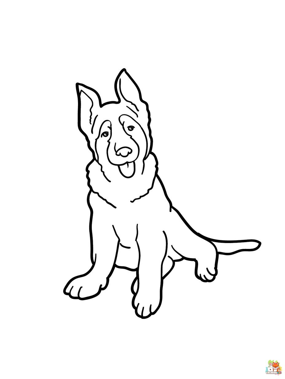 german shepherd coloring pages to print