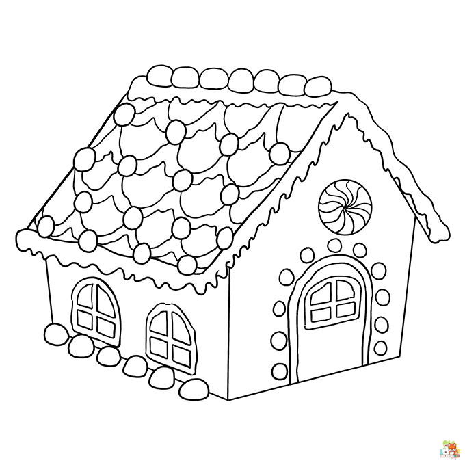 gingerbread house coloring pages 2