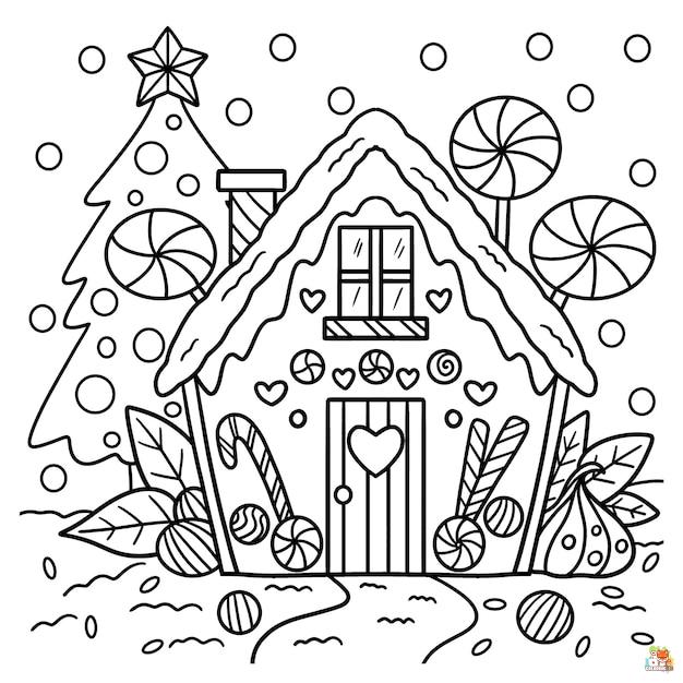 gingerbread house coloring pages 3