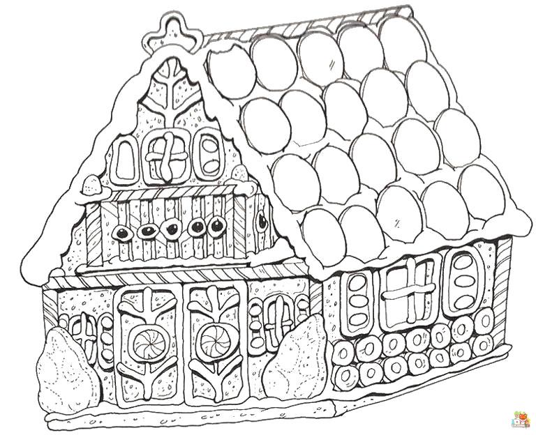 gingerbread house coloring pages free
