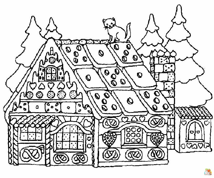 gingerbread house coloring pages printable free