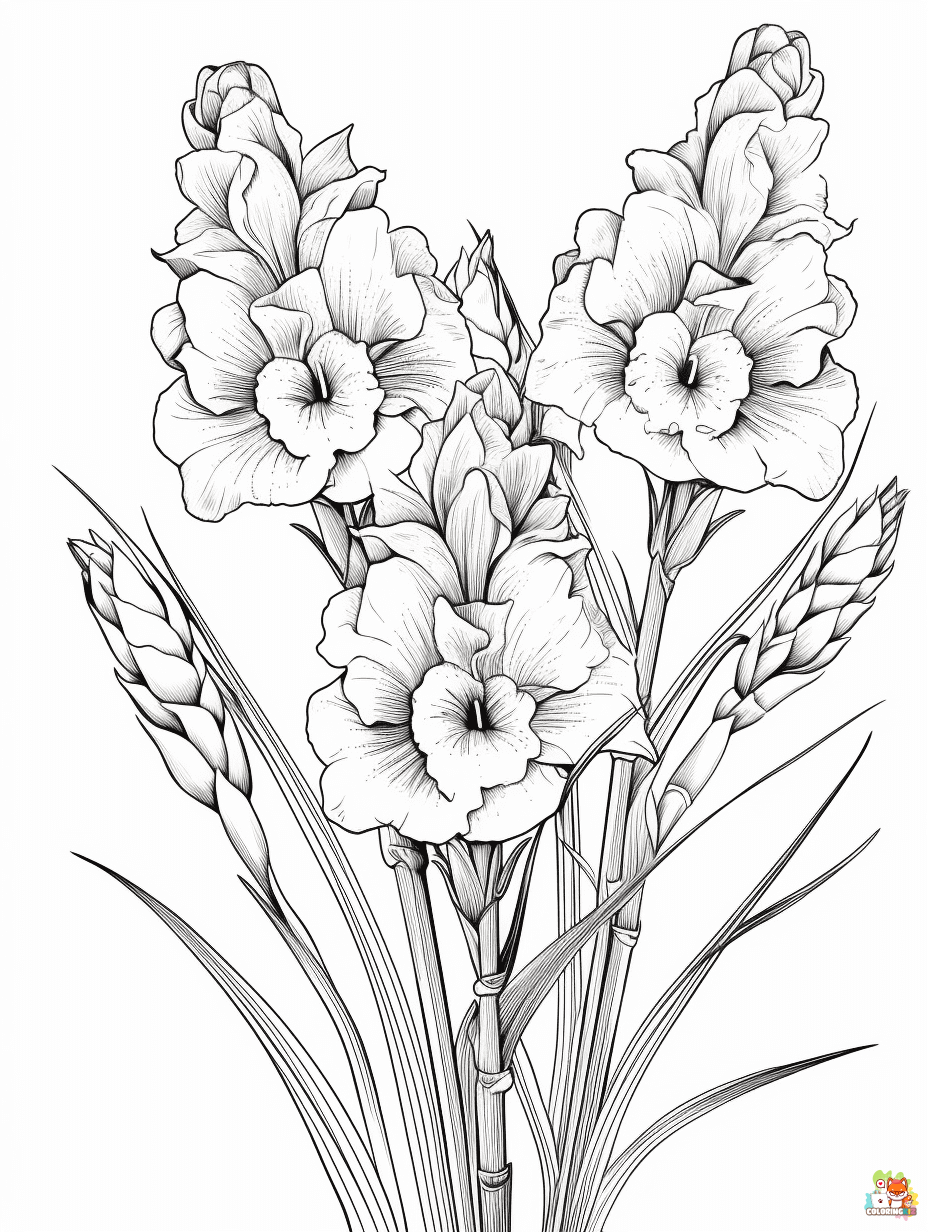 gladiolus coloring pages 6