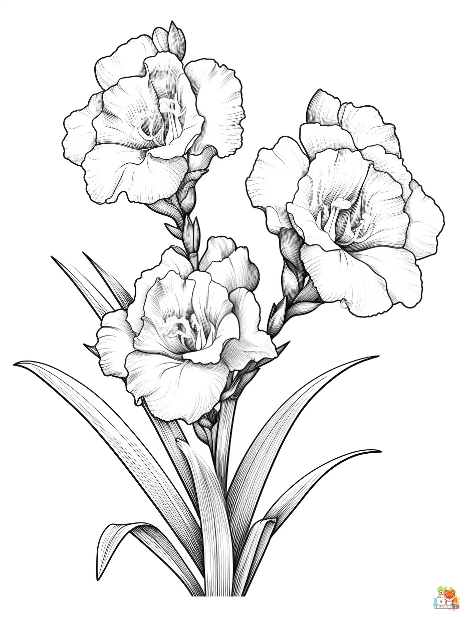 gladiolus coloring pages to print