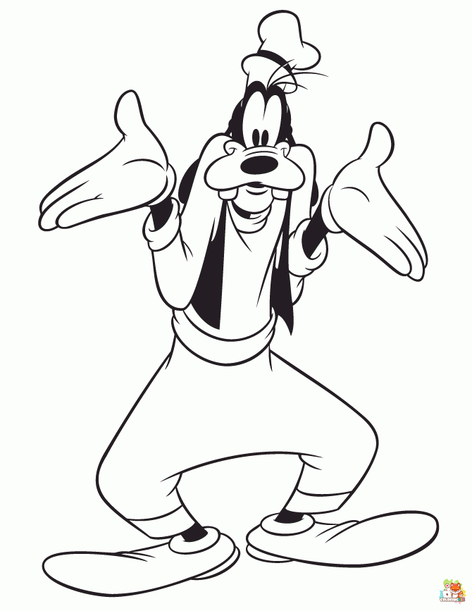 goofy coloring pages free