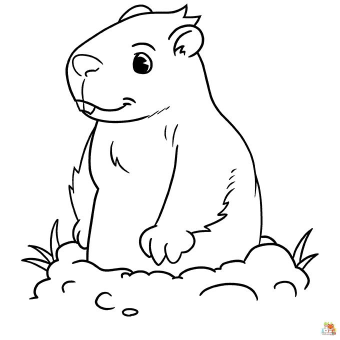 groundhog coloring pages 4