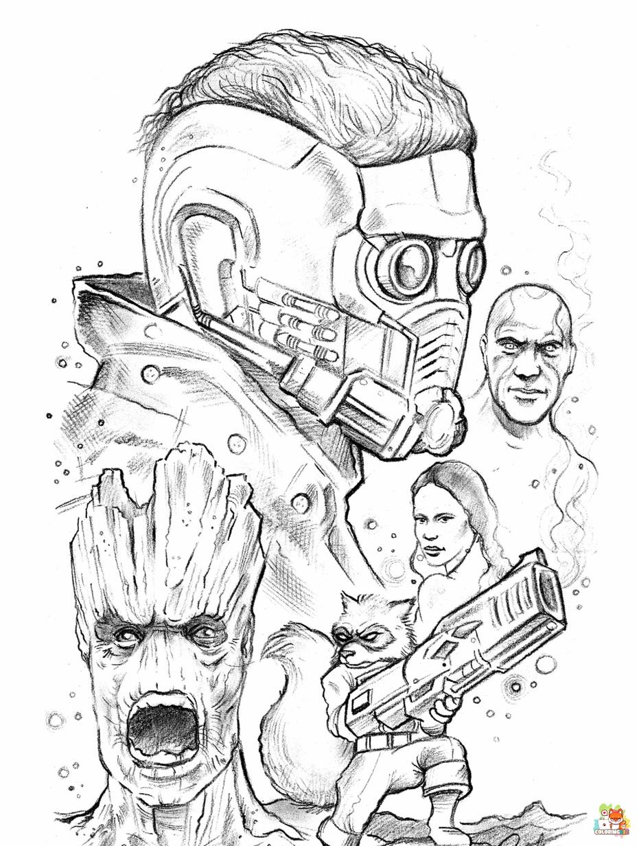 guardians of the galaxy coloring pages to print 1