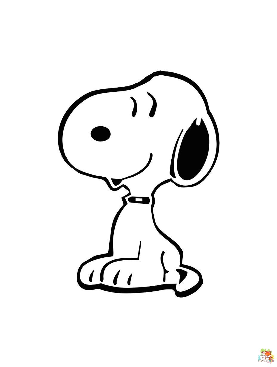 happy birthday snoopy coloring pages 2