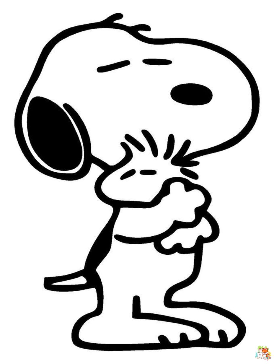 happy birthday snoopy coloring pages free