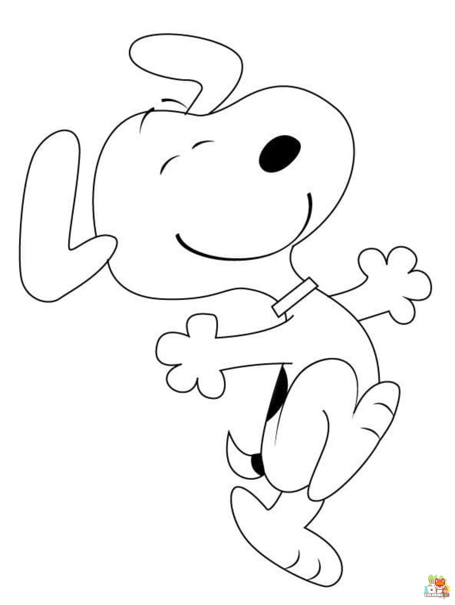 happy birthday snoopy coloring pages printable free
