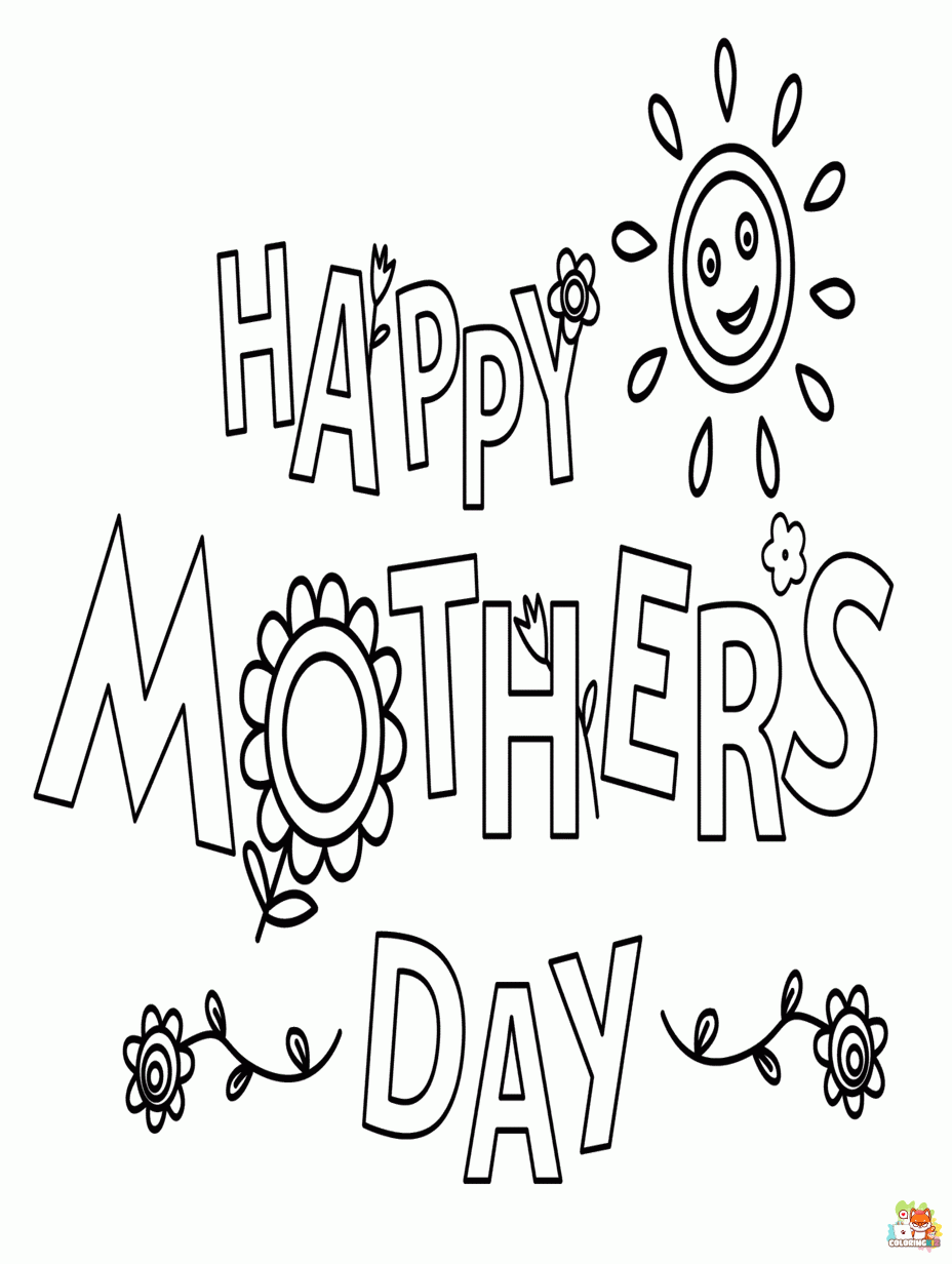 happy mothers coloring pages 1