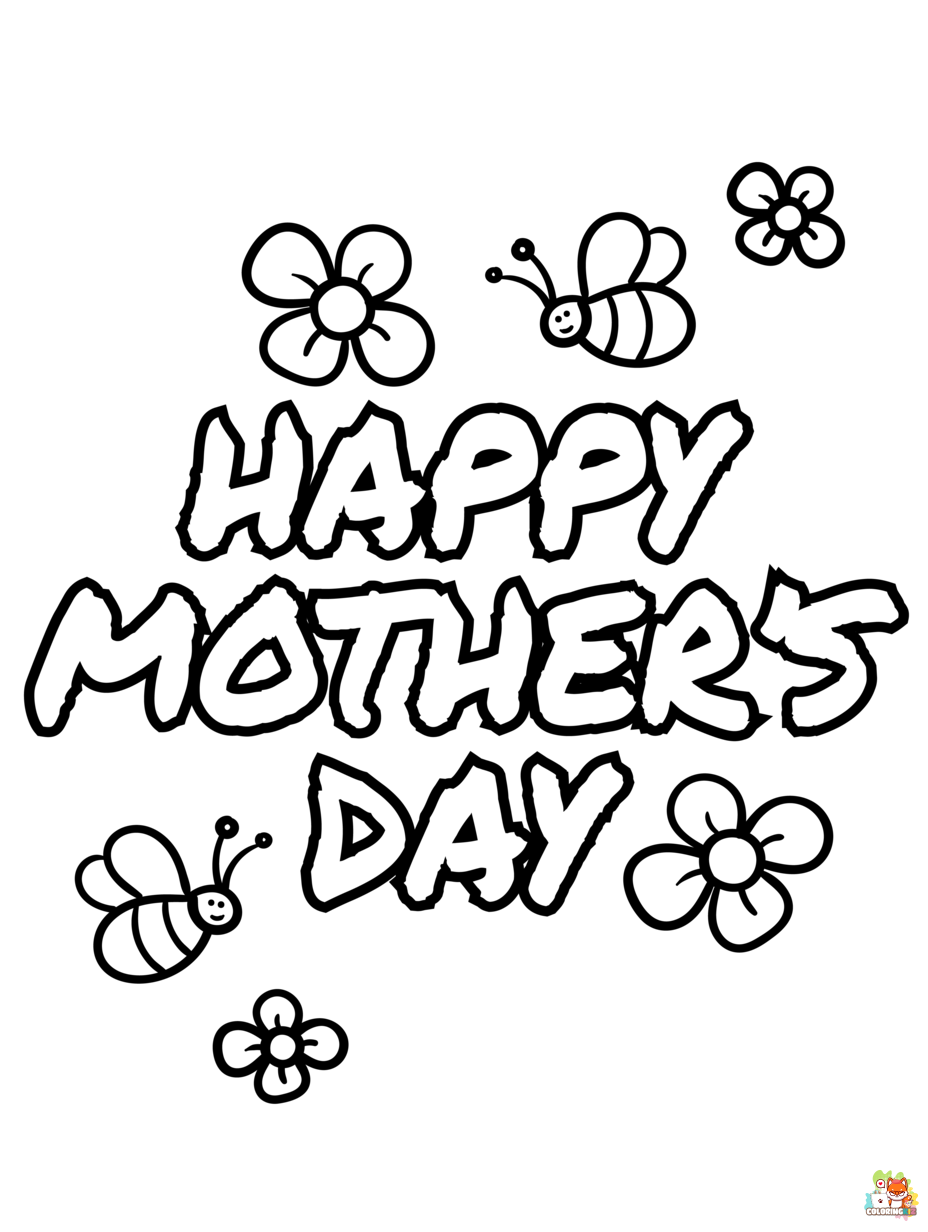 happy mothers coloring pages printable free