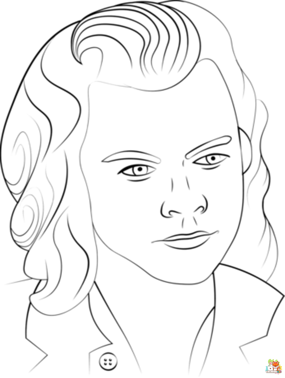 harry styles coloring pages free