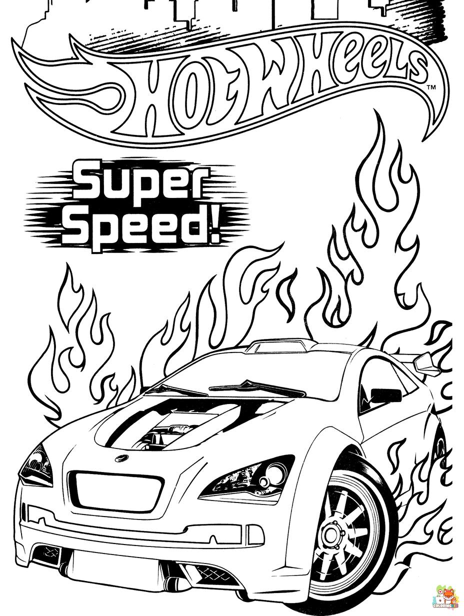 hotwheels coloring pages free