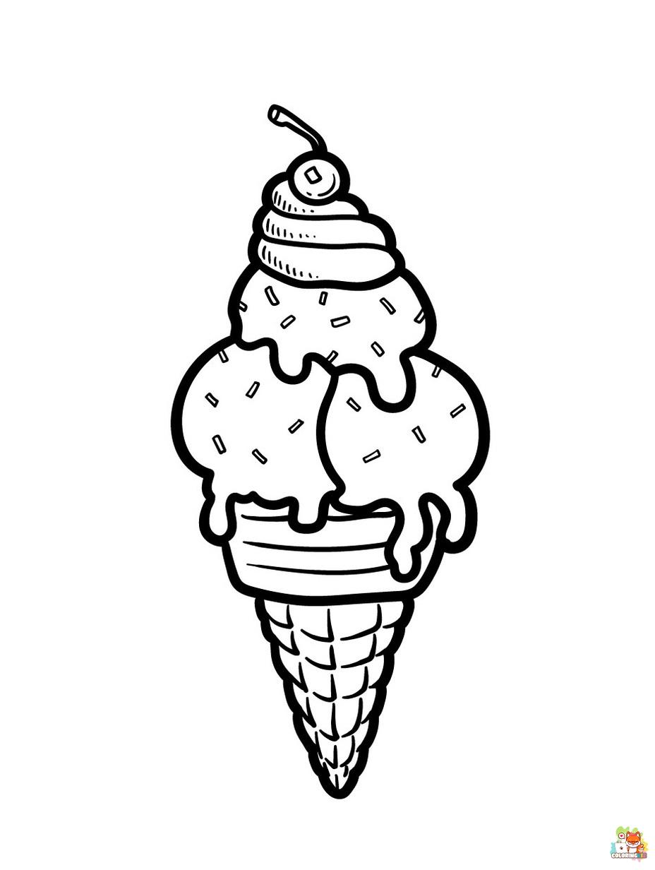ice cream cone coloring pages 3