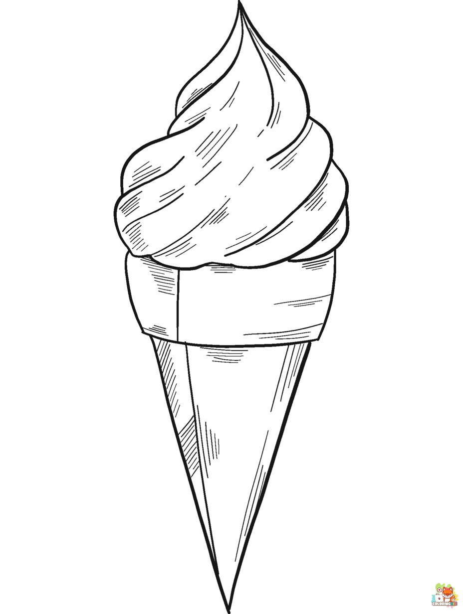 ice cream cone coloring pages free
