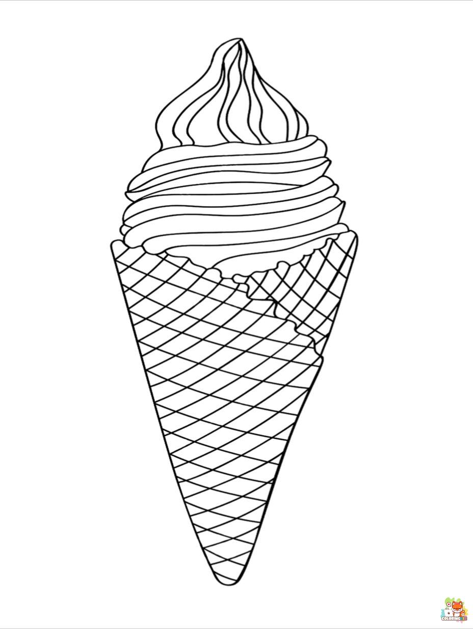 ice cream cone coloring pages printable