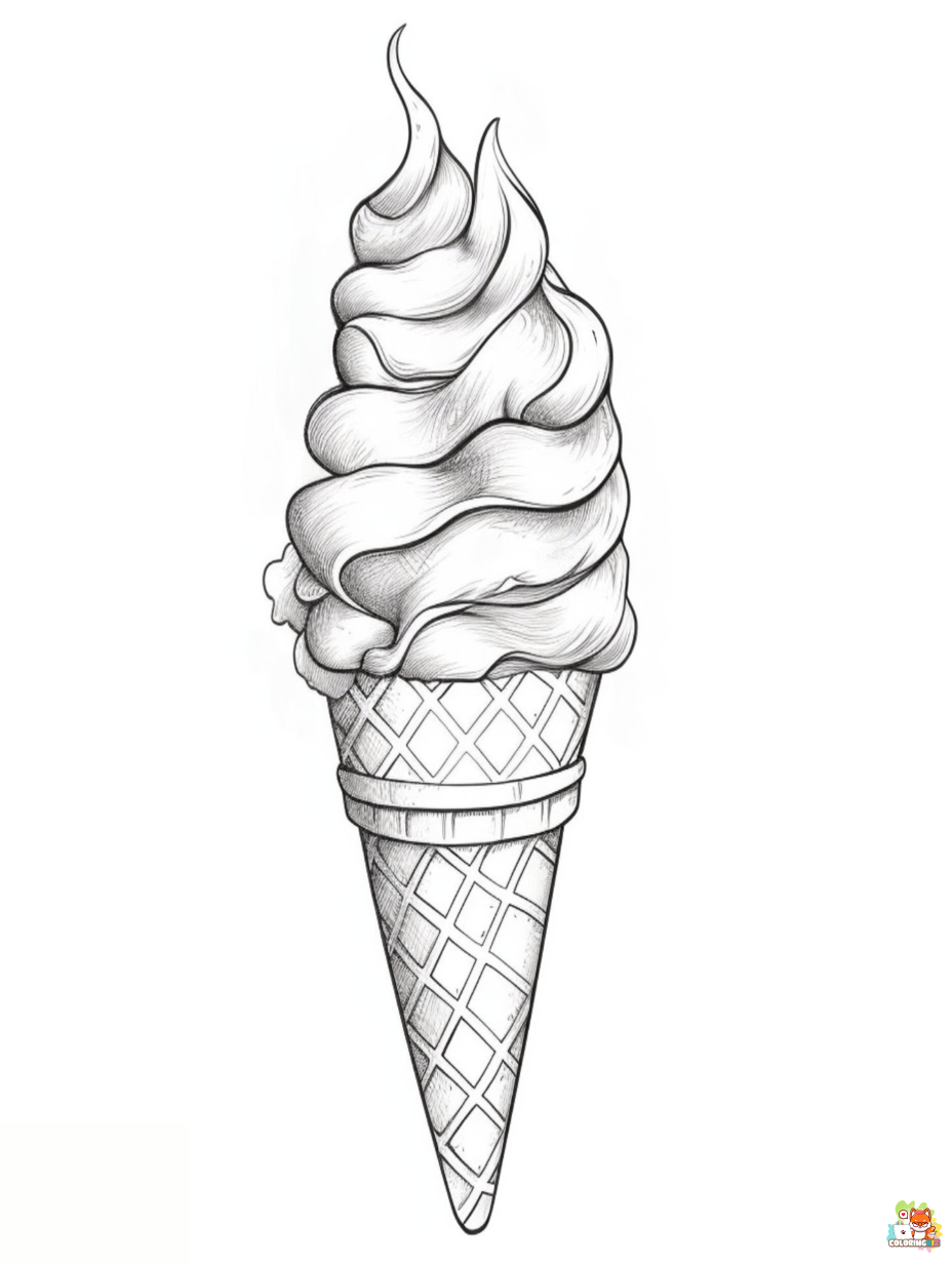 ice cream cone coloring pages to print