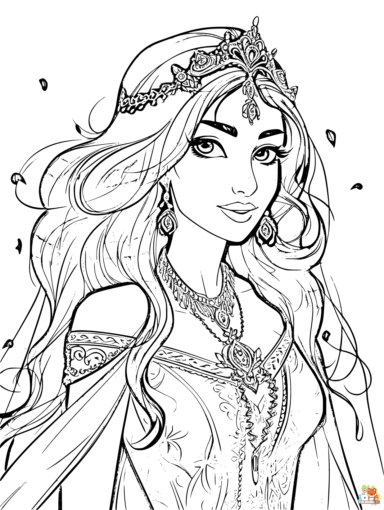 jasmine coloring pages 3