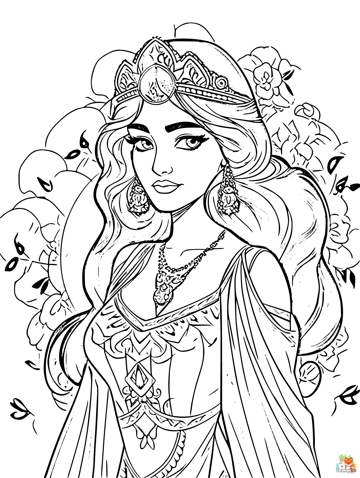 jasmine coloring pages free