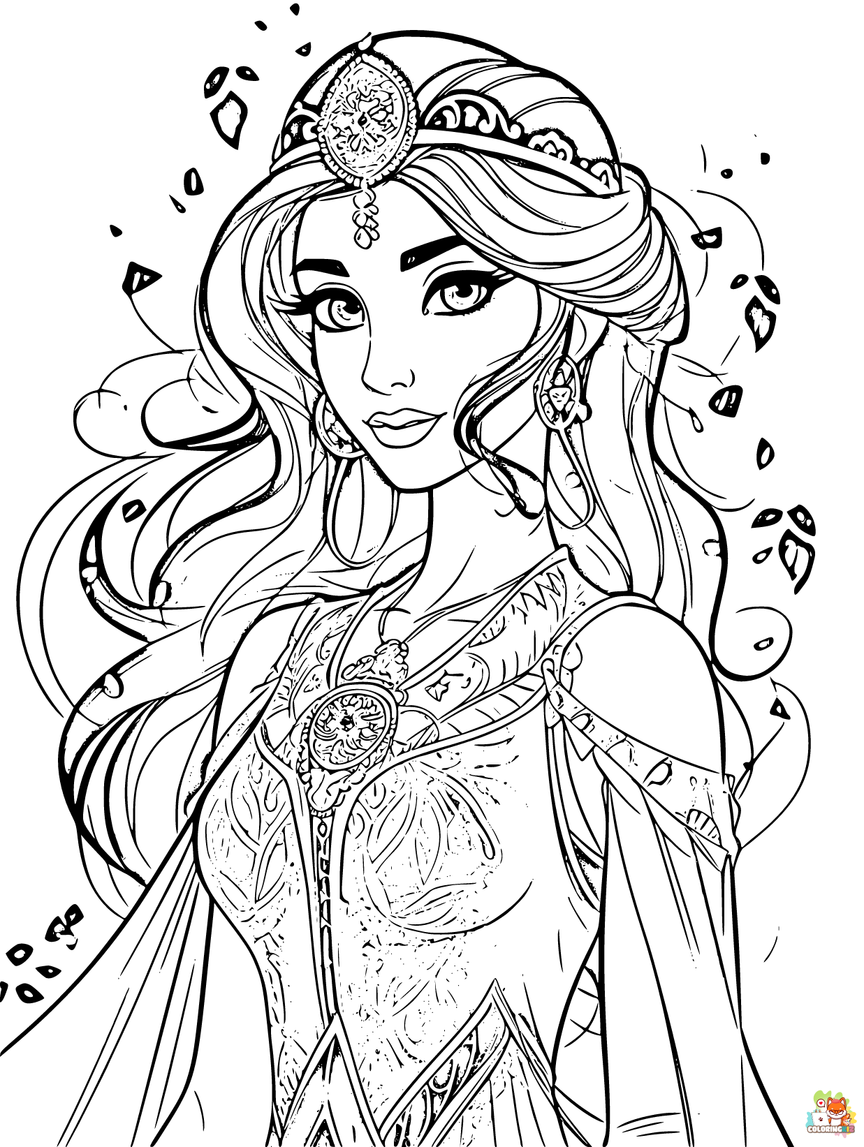 jasmine coloring pages printable free