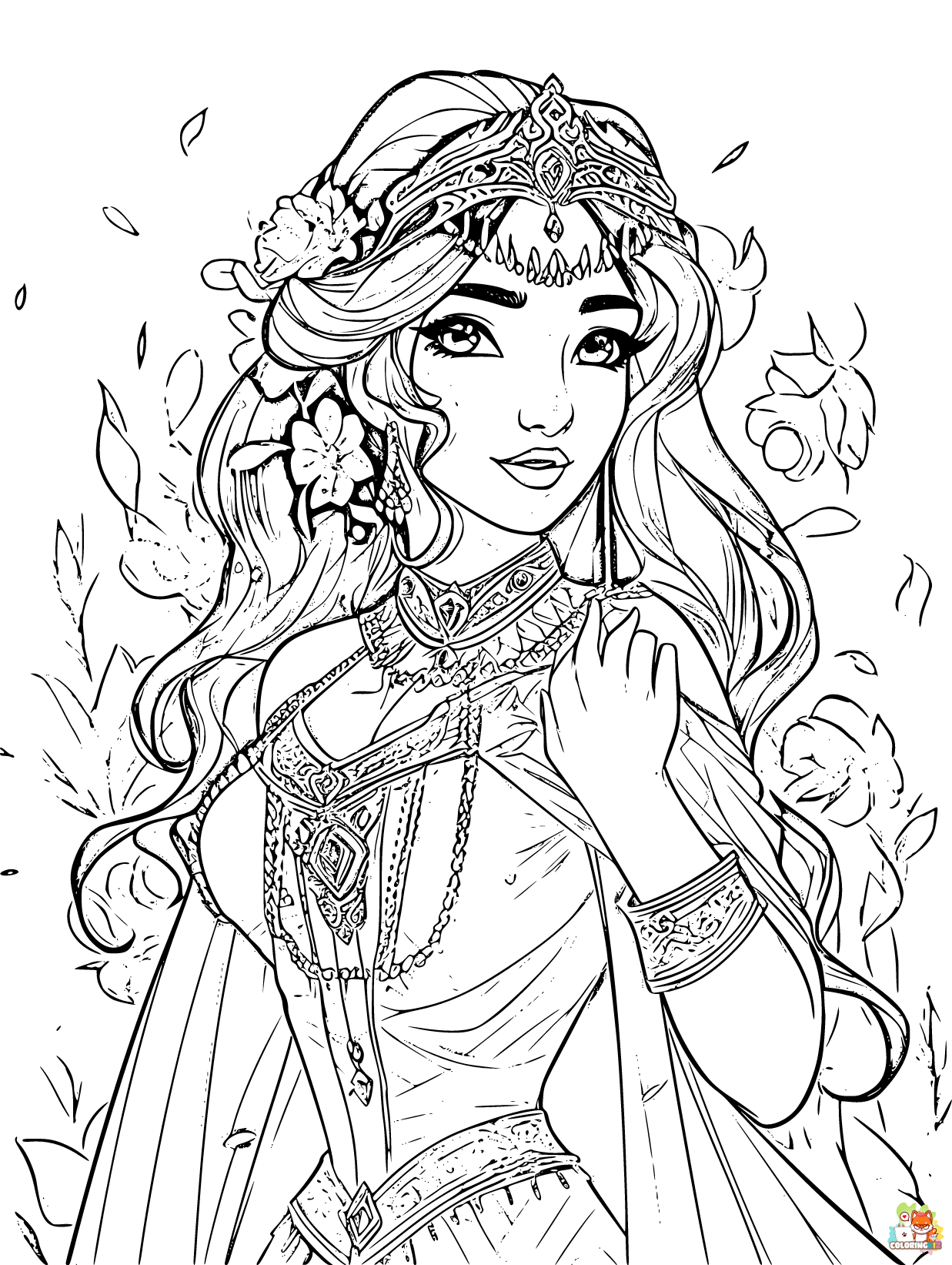 jasmine coloring pages printable