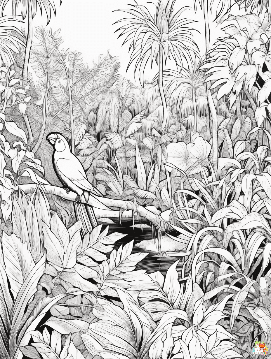 jungle coloring pages 4