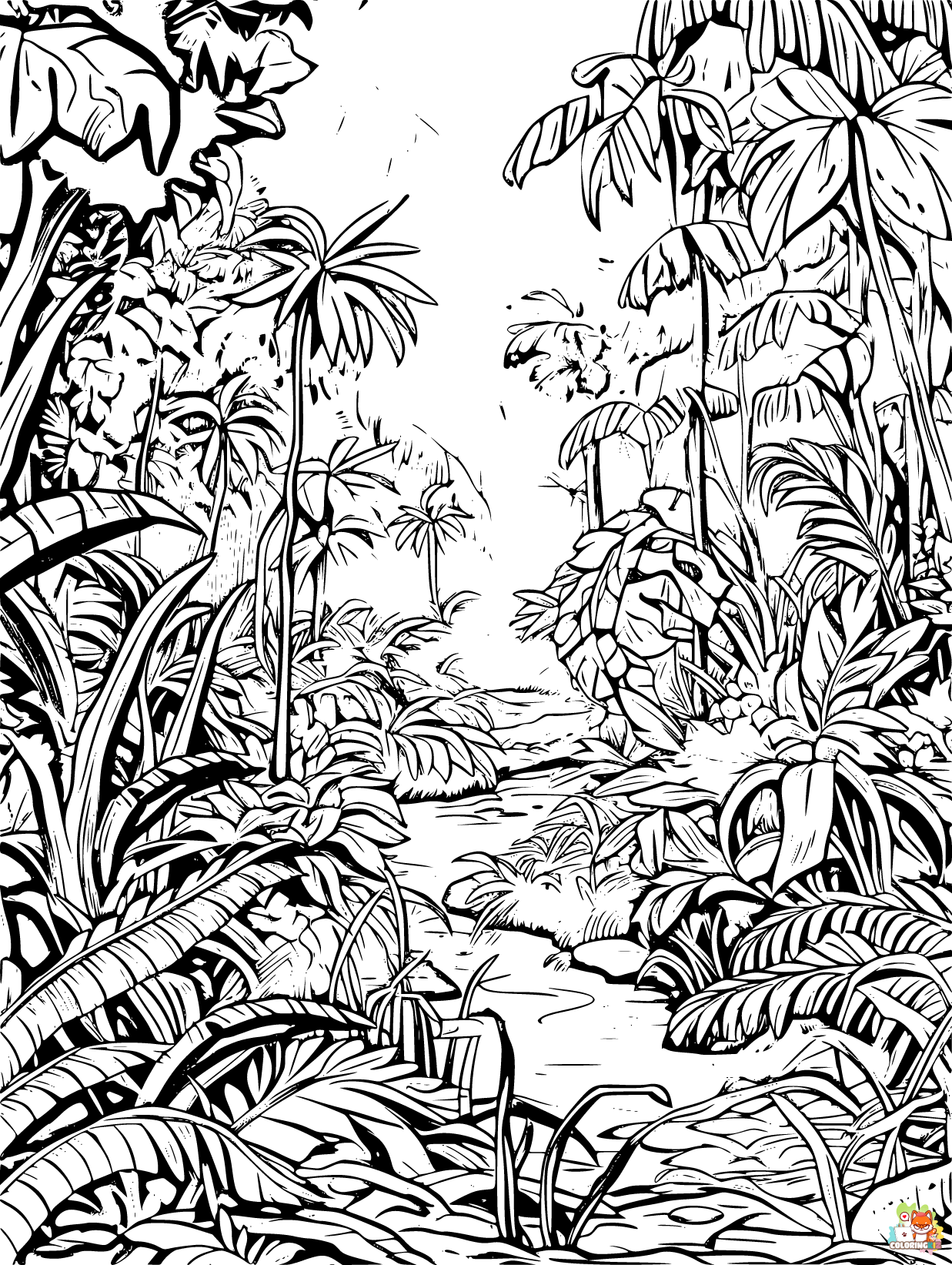 jungle coloring pages to print