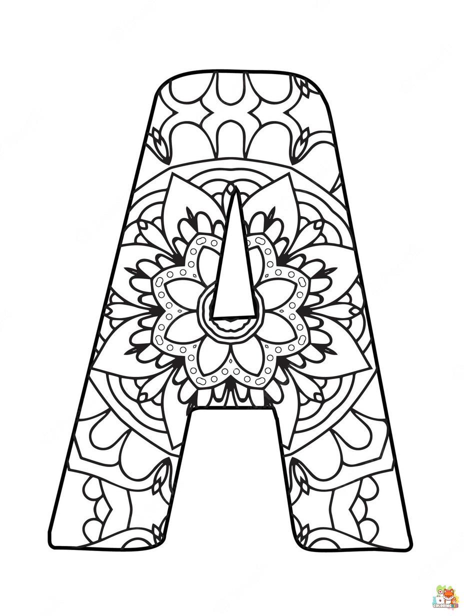 letter coloring pages printable free