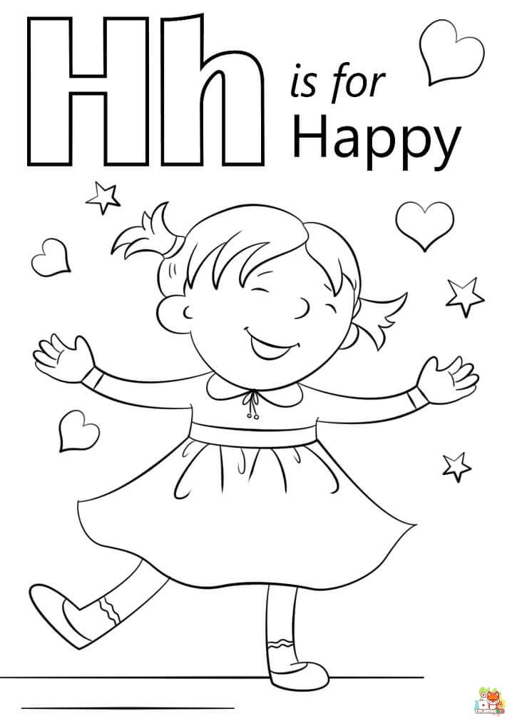 letter h coloring pages printable free