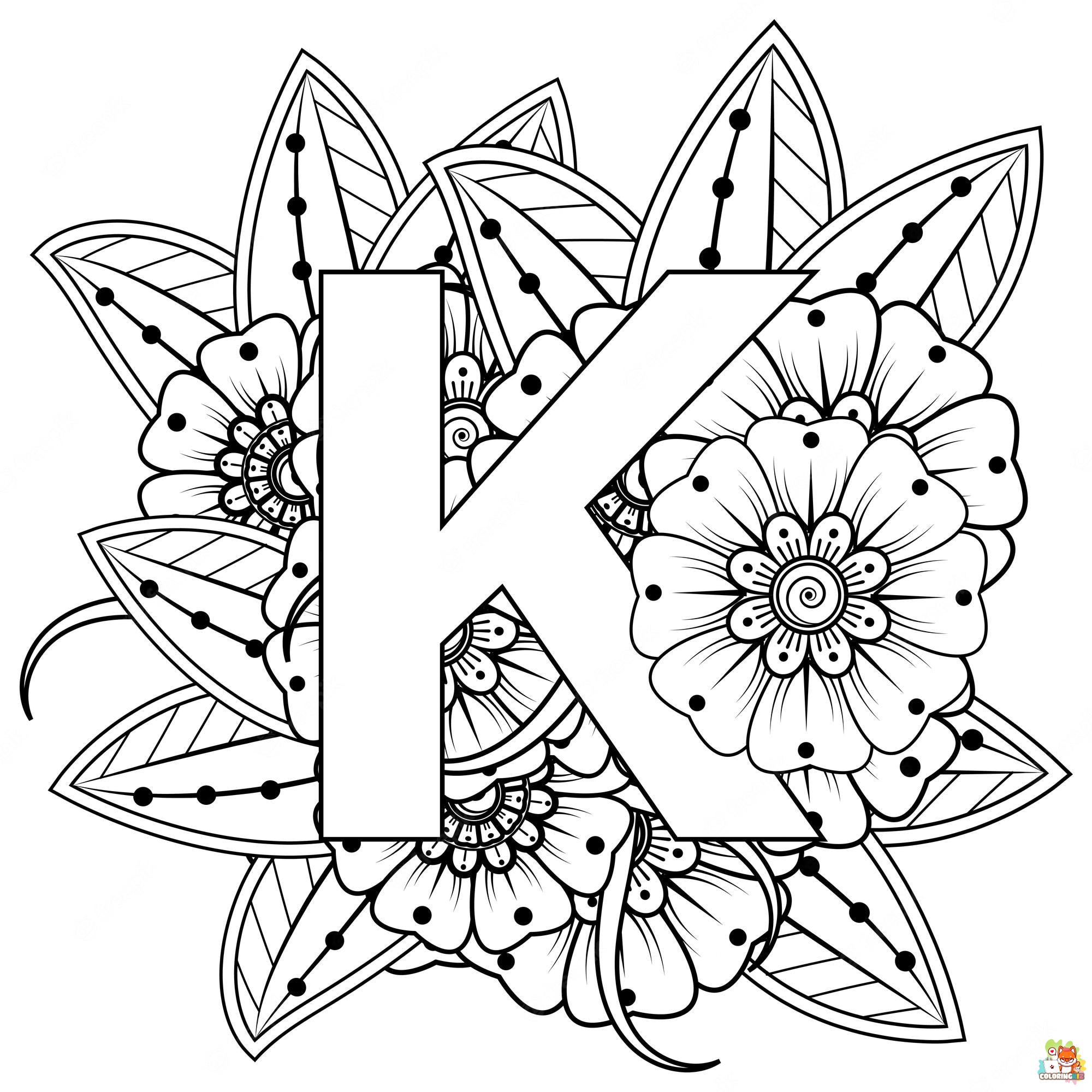 letter k coloring pages free