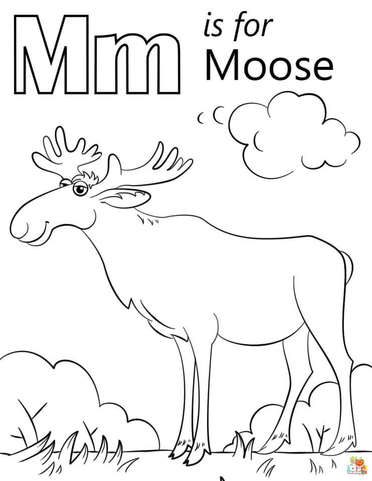 letter m coloring pages printable free