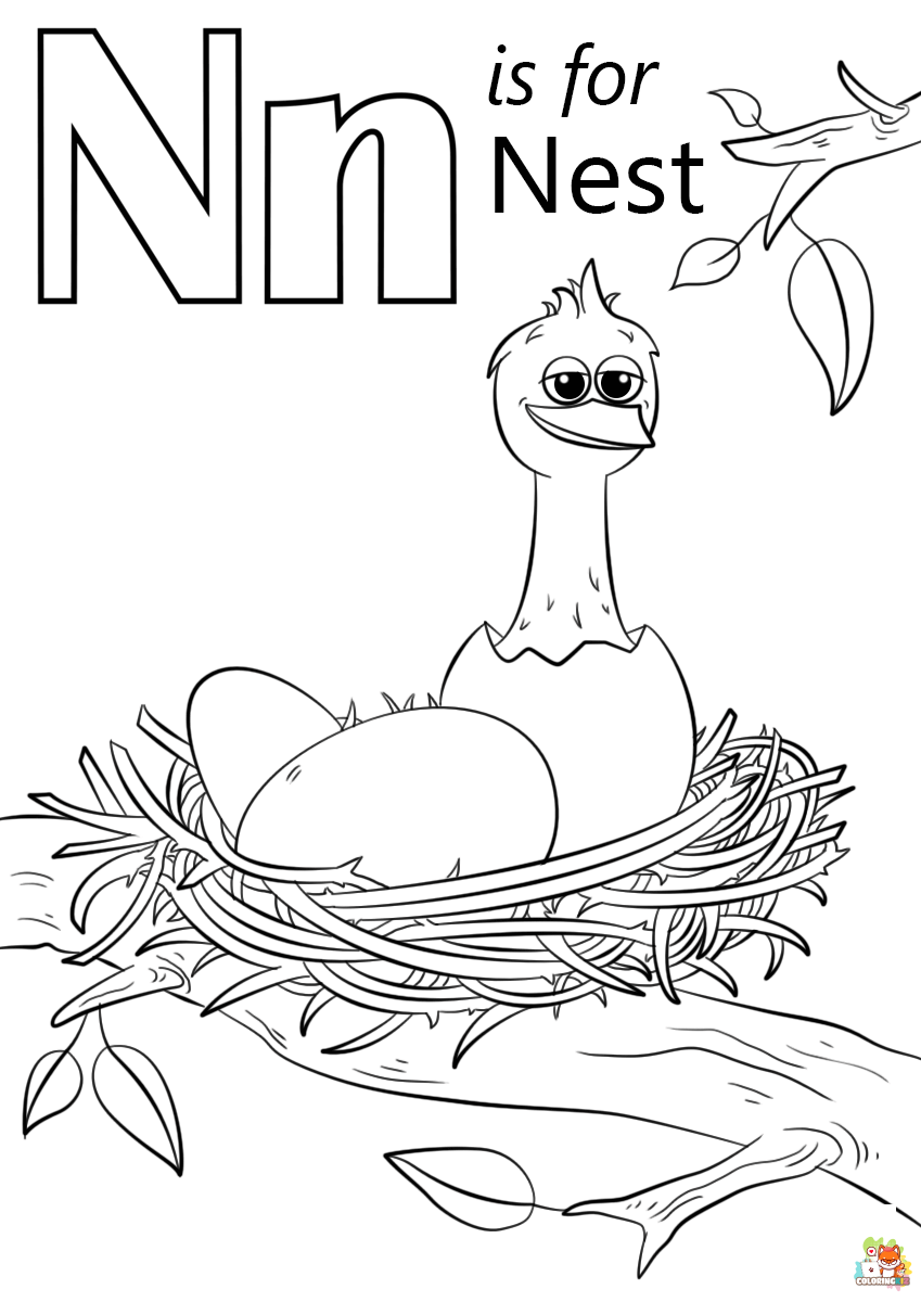 letter n coloring pages free