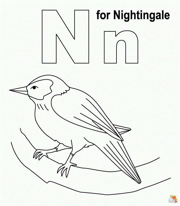 letter n coloring pages printable