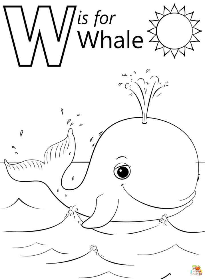 letter w coloring pages free